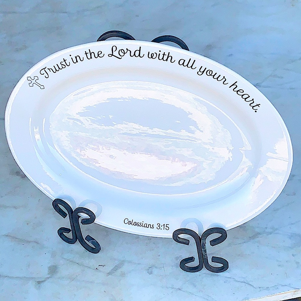 COVENTRY HALLELUJAH OVAL SERVING PLATTER COLOSSIANS 3:15 NEW PORCELAIN 14 INCH